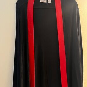 Chico's Black Cardigan with Red Trim